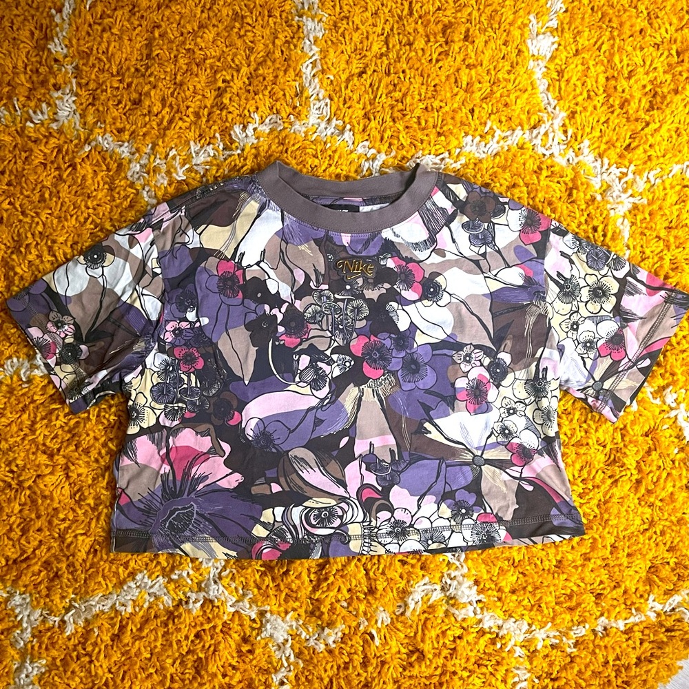 Nike Floral Crop Top - Size S